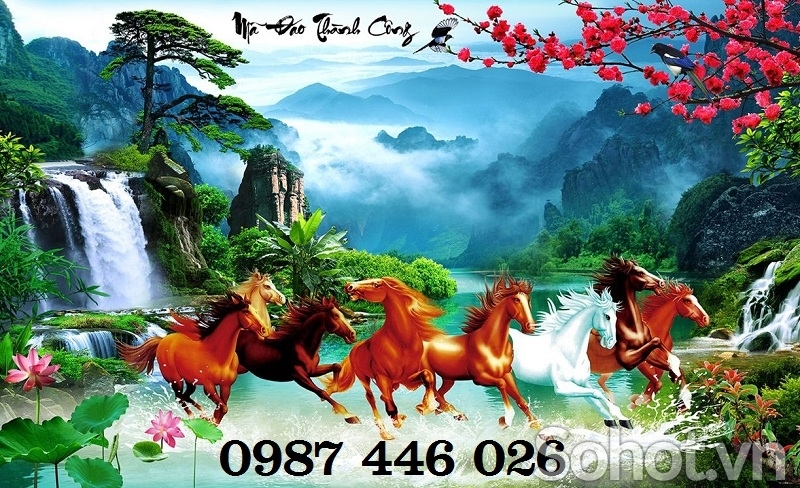 Tranh ngựa- gạch tranh mã đáo thành công HP0832