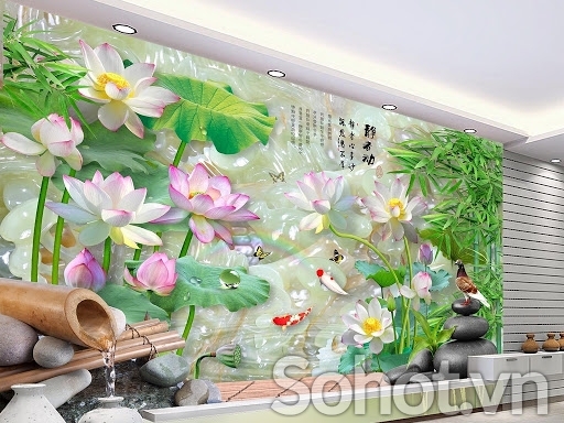 gạch 3d - tranh gạch 3d cá chép - àmv5