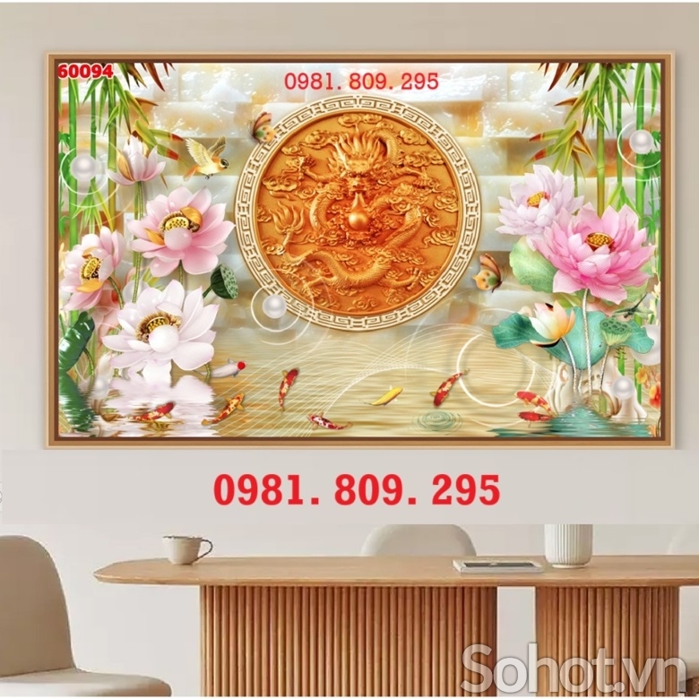 Tranh 3d , gạch ốp tường hoa đẹp HS999