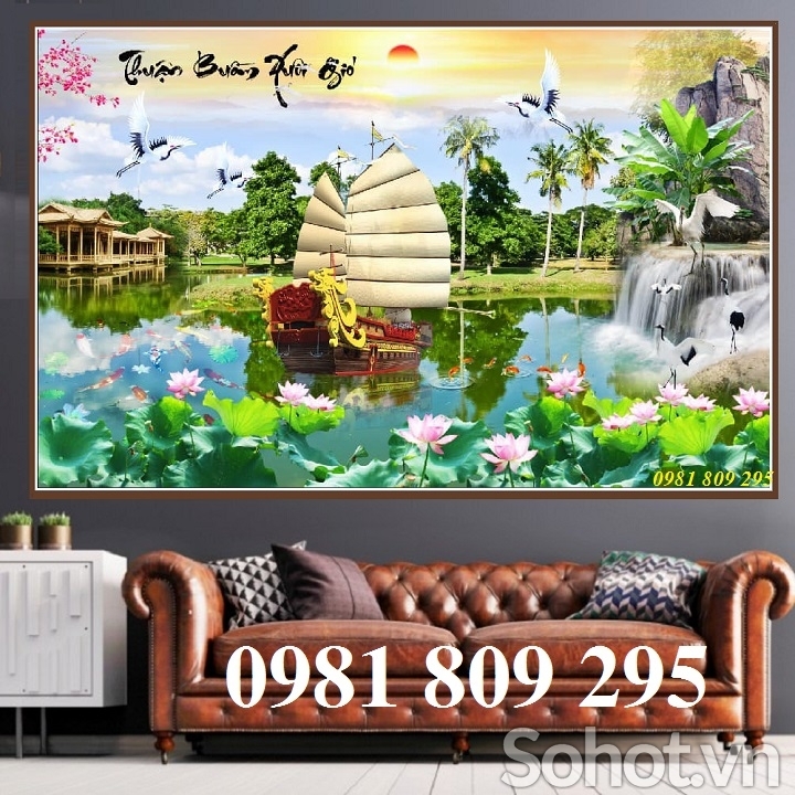 Tranh 3d thác nước - gạch tranh 3d trang trí