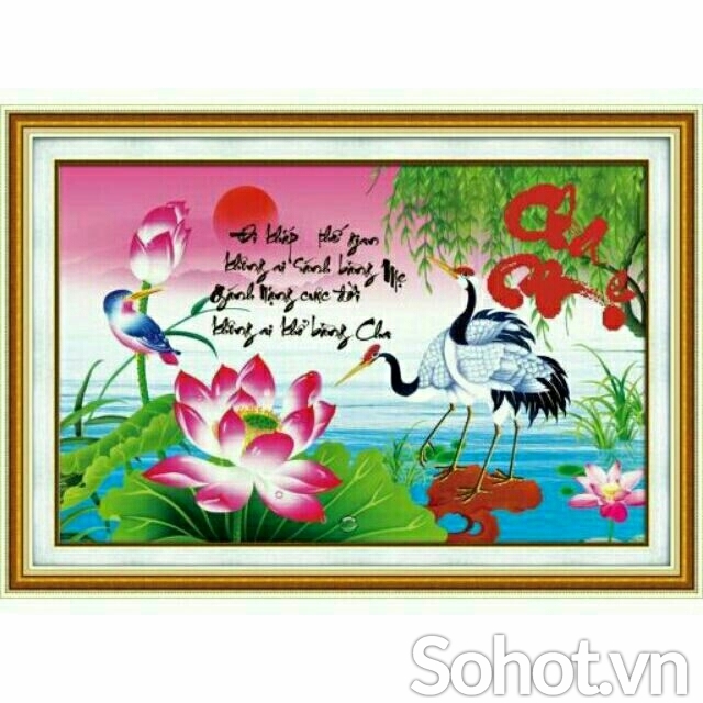 Tranh gạch men 3d câu thơ cha mẹ - HNN65