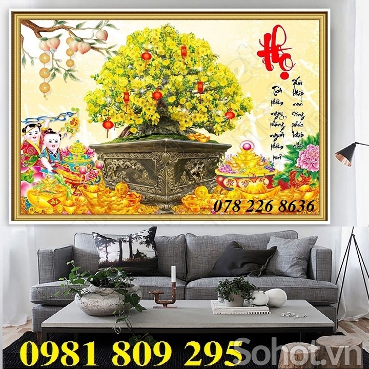 Gạch 3d trang trí hoa mai