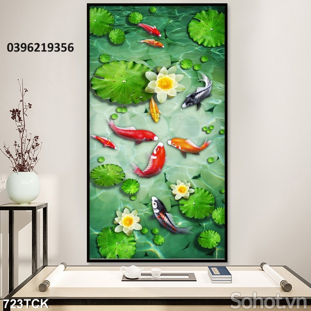 Tranh gạch hình cá chép đẹp