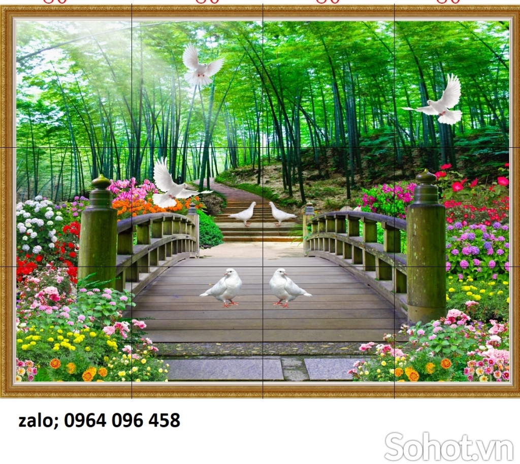 Tranh gạch men 3d cây tre - NBVB86