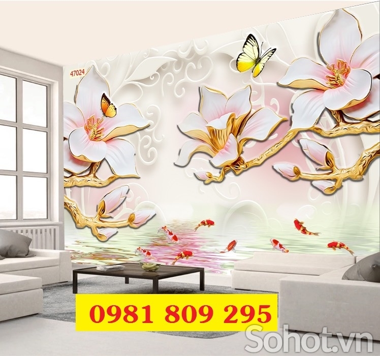 Gạch 3d phòng khách hoa ngọc JP564
