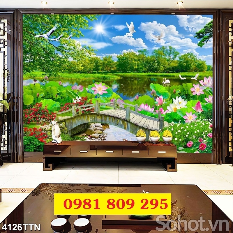 Tranh phong cảnh , gạch men cao cấp HP757