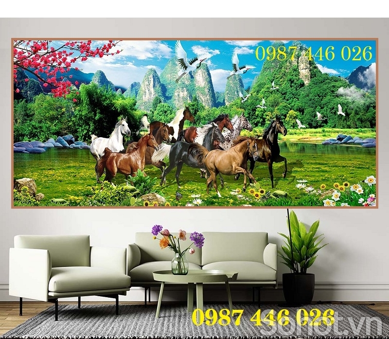 Gạch tranh bát mã, tranh ốp tường