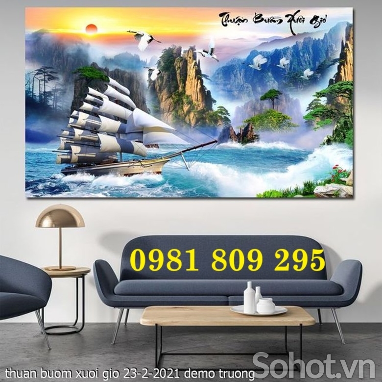 Tranh thuyền , gạch tranh 3d , tranh gạch
