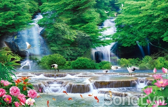 Tranh gạch 3d phong cảnh sơn thủy hữu tình - SMN66
