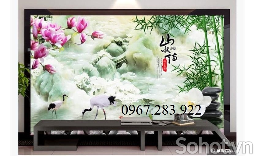 Tranh gạch phong thuỷ- Tranh chim Hạc