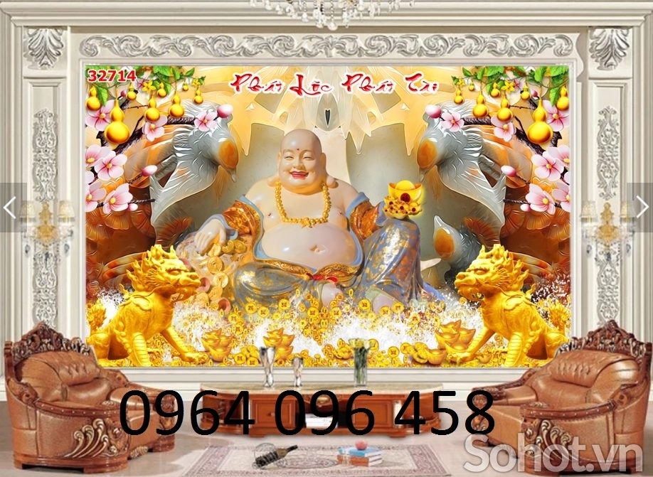 Tranh phật 3d - tranh gạch 3d phật - CXX43