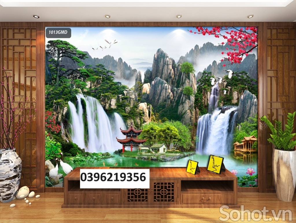 Tranh gạch đẹp sơn thủy trang trí