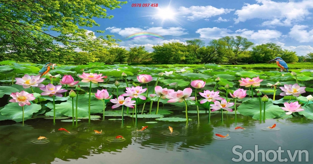 Gạch in 3D hoa sen