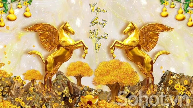 Tranh gạch 3d bát mã -5999CB