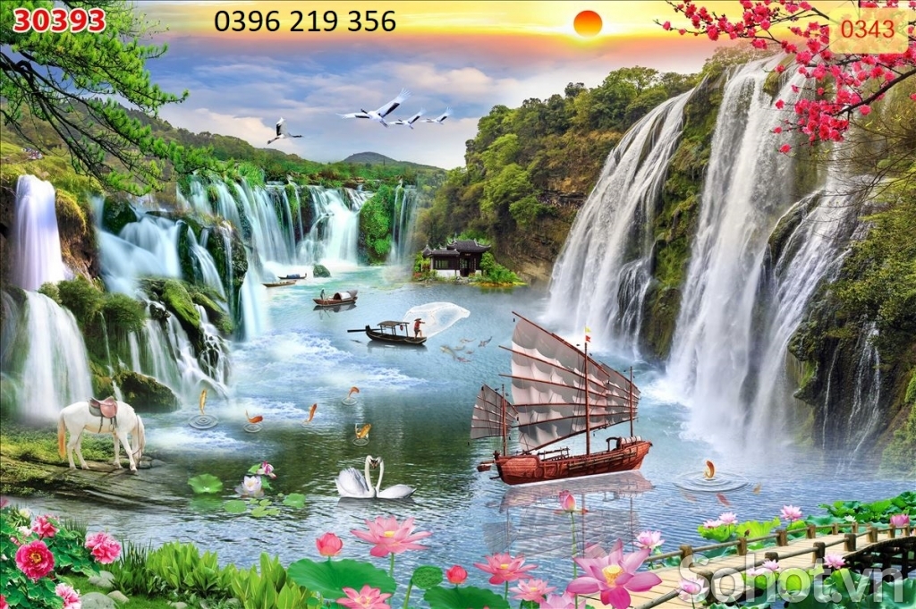 Tranh gạch men trang trí tường 3D Thuận Buồm