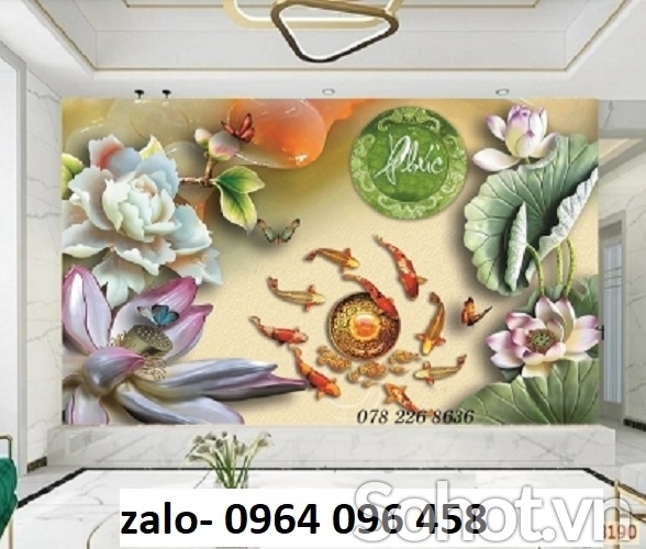Tranh cá 3d - tranh gạch 3d ốp tường - SXX322