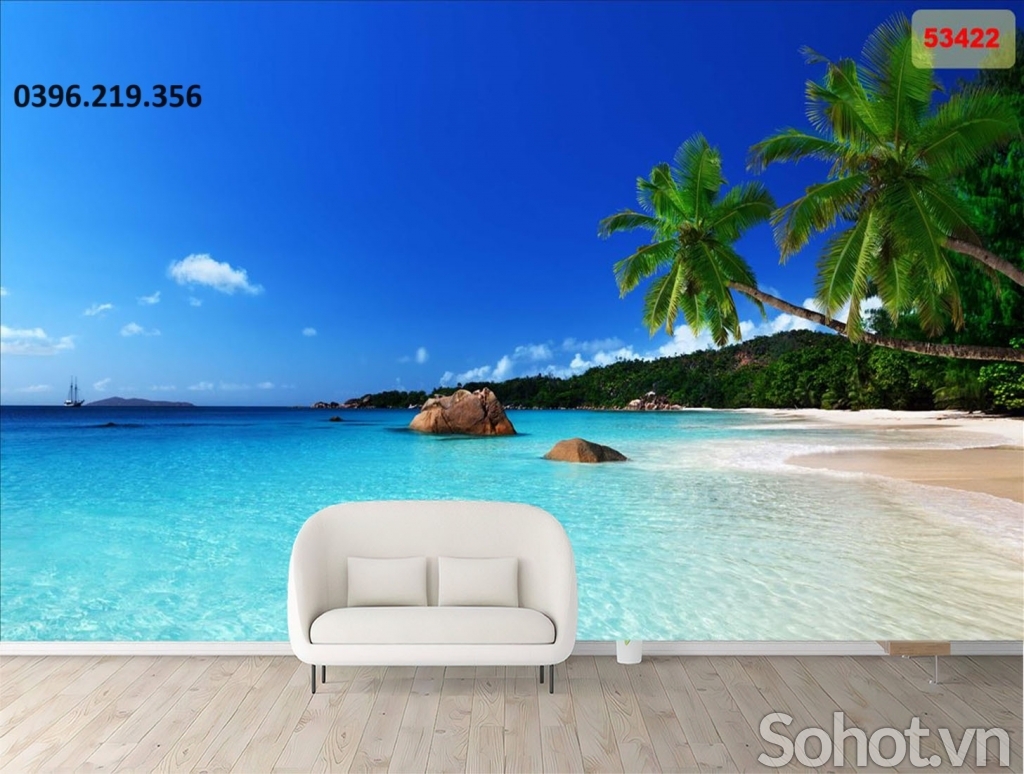 Gạch tranh đẹp 3D biển trang trí