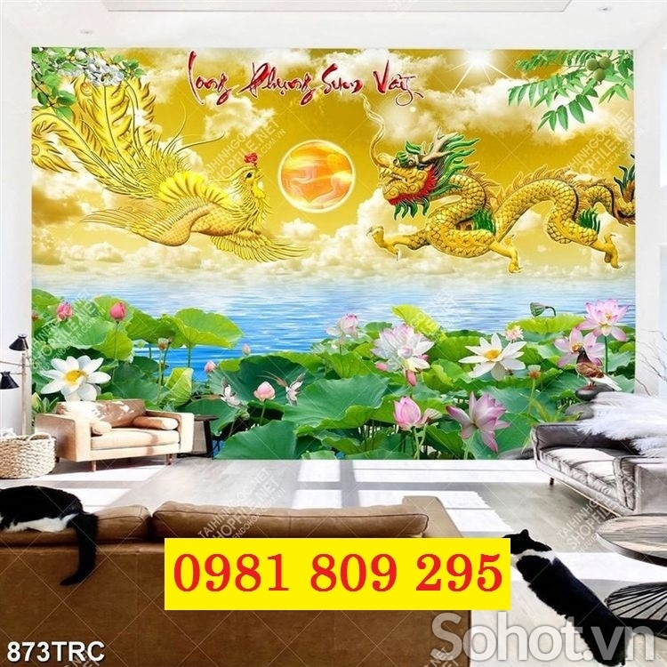 Tranh 3d rồng , gạch tranh ốp tường mới HN92392