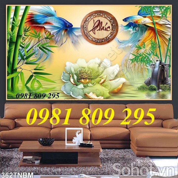 tranh gạch men 3d cá chép phong thủy