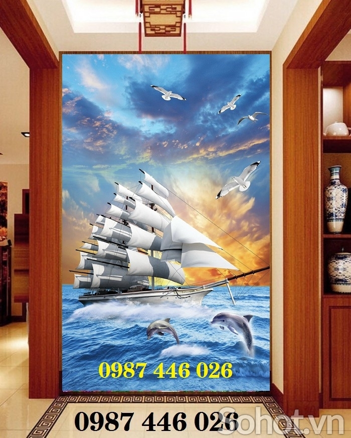 Gạch tranh thuận buồm xuôi gió HP2722