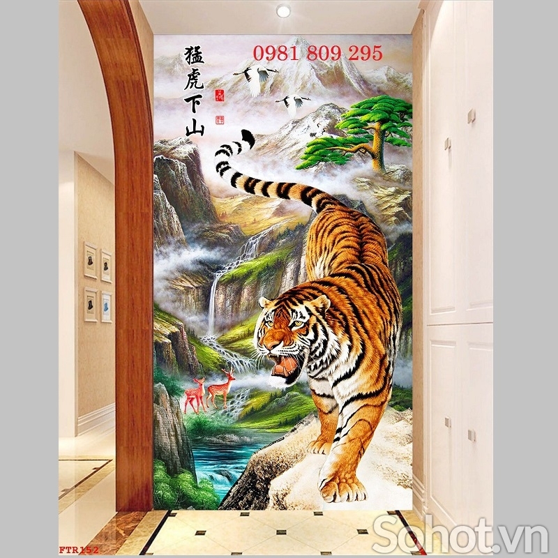 Tranh gạch trang trí hổ phong thủy HP185