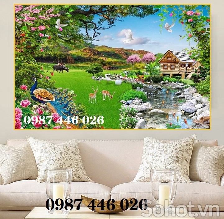 Gạch ốp tường tranh phong cảnh đẹp HP922