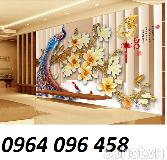 Tranh gạch 3d trang trí phòng khách - SJH89