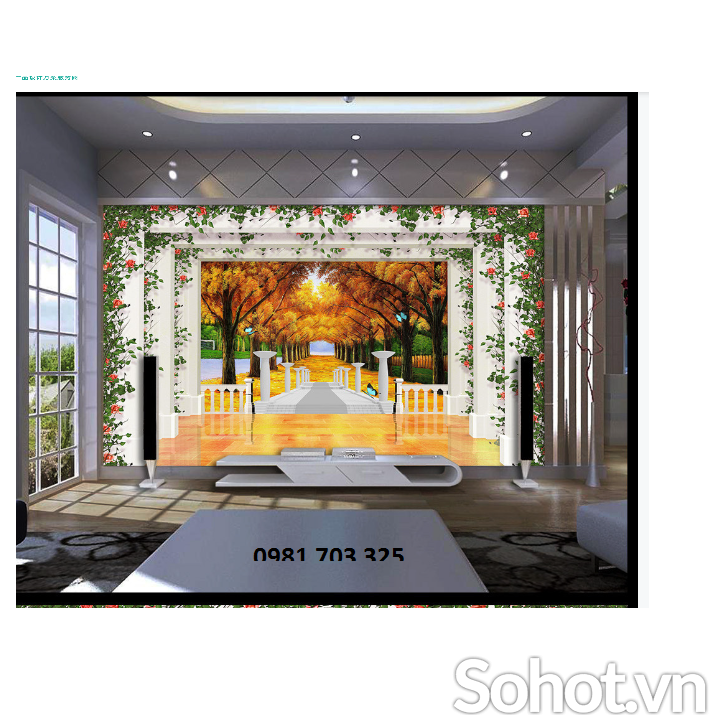 Tranh gạch phong cảnh mua thu