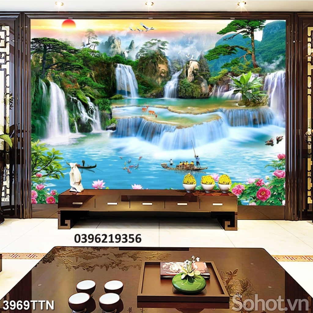 Tranh thác nước trang trí