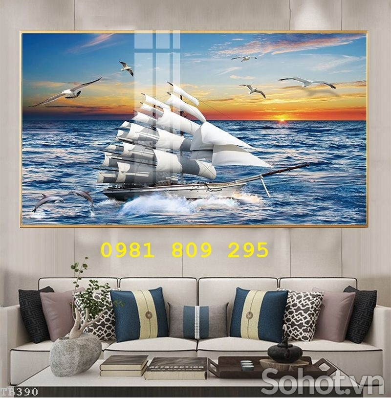 Tranh gạch 3d thuyền