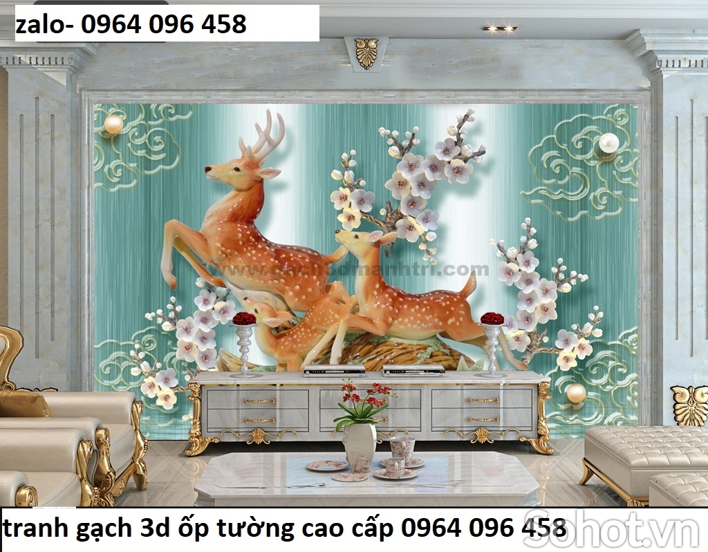 Tranh gạch 3d trang trí phòng khách - 689BC