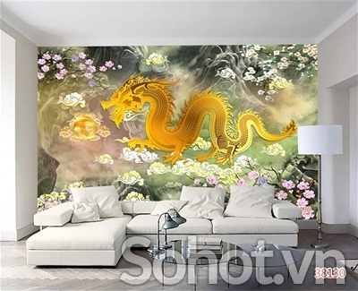 Tranh rồng 3d - tranh gạch 3d rồng - SCCX64