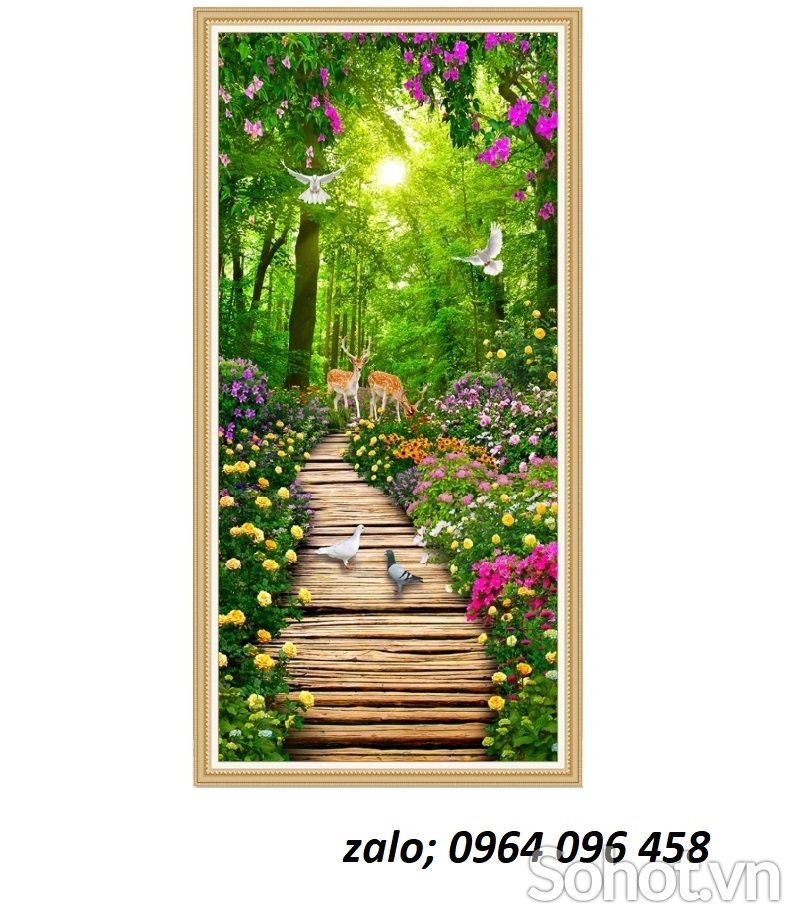 Tranh gạch men 3d ốp tường khổ đứng - CCBV54