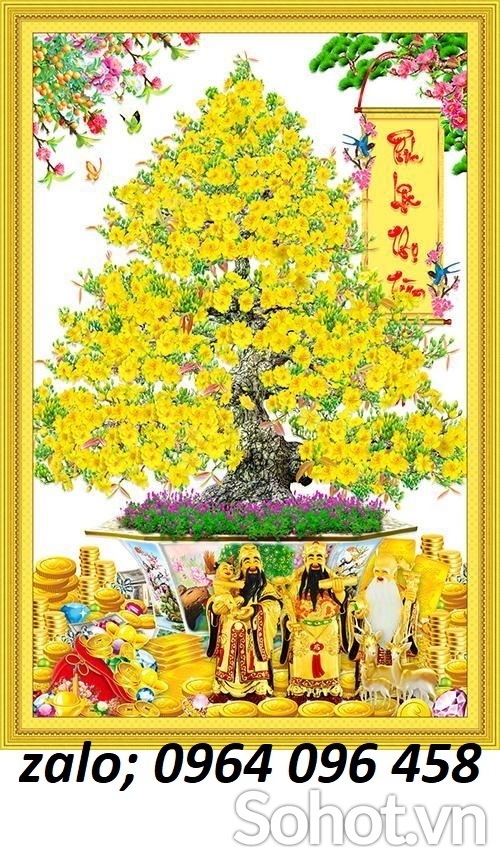 Tranh gạch 3d cây mai vàng - KDVC74