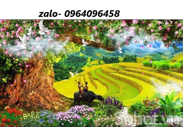 Gạch tranh phong cảnh đồng quê 3d - NCVB93
