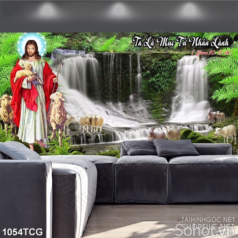 Tranh 3D công giáo, gạch men 3D ốp tường