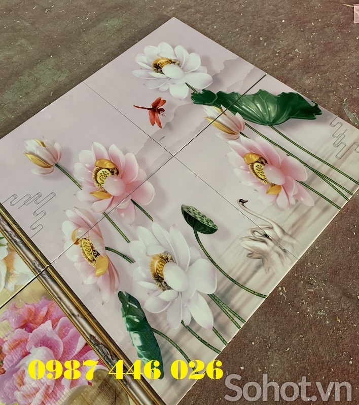 Tranh gạch men hoa sen HP3943