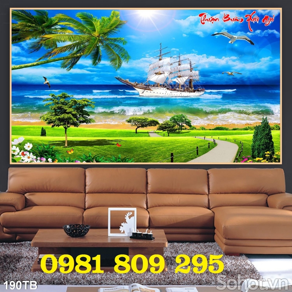 Gạch thuyền buồm - tranh gạch men HP7564
