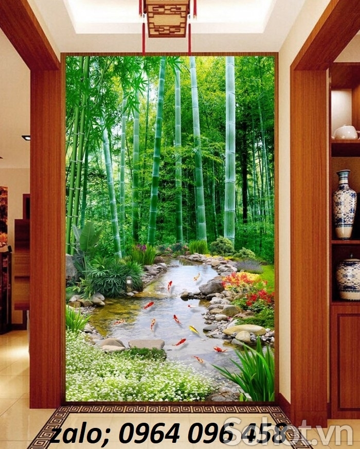 Tranh gạch 3d phong cảnh khổ đứng - KGFB65