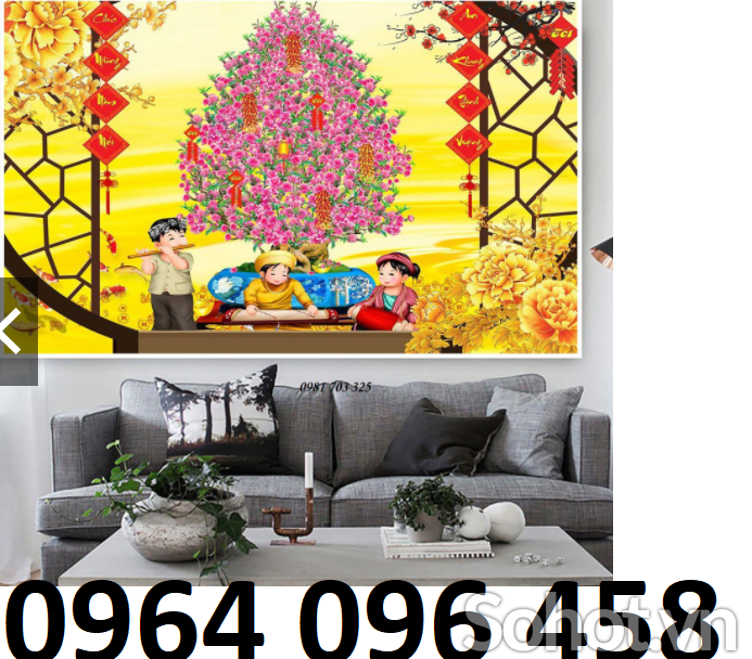 Tranh gạch 3d tranh cây mai vàng - DSF4