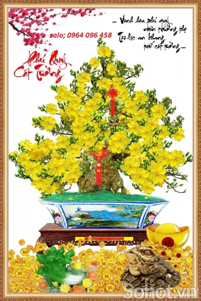Tranh hoa mai - tranh gạch hoa mai 3d - KNM88