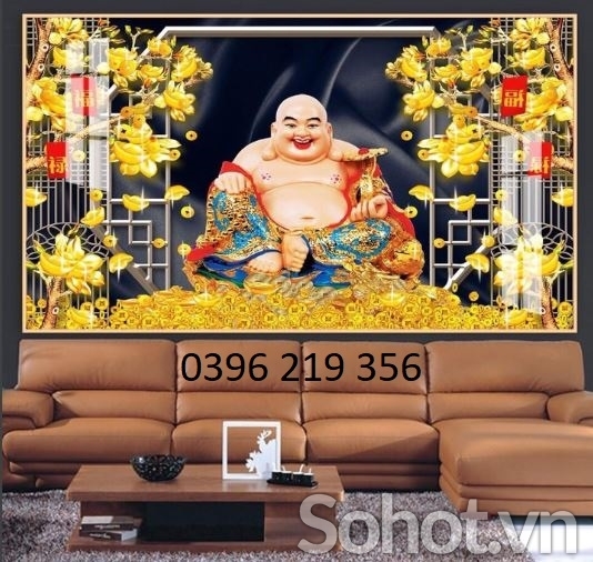 Tranh gạch 3d trang trí phòng khách phong thuỷ