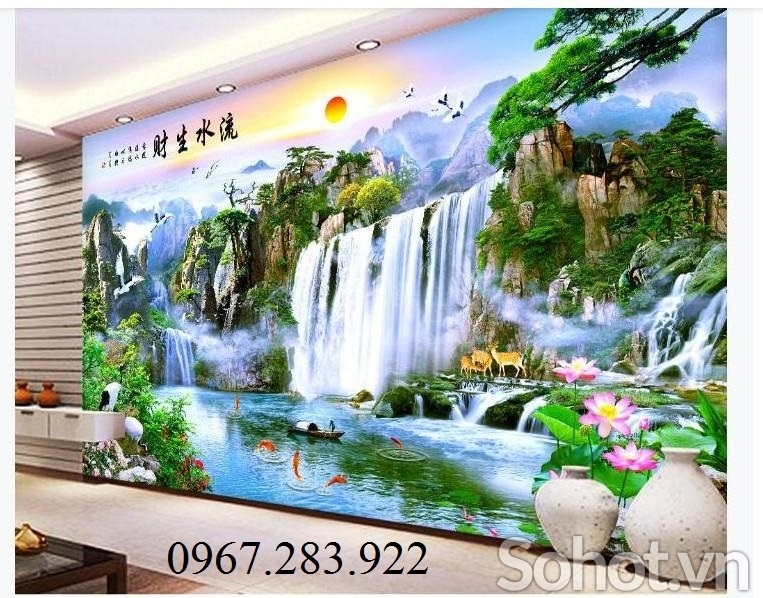 Tranh sơn thủy hữu tình gạch men 3d