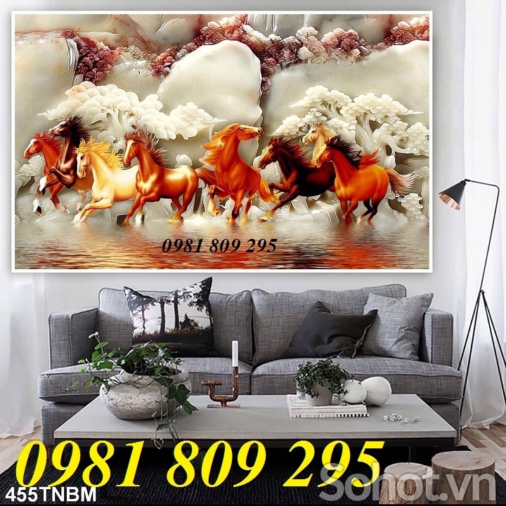 tranh gạch men 3d mã đáo thành công