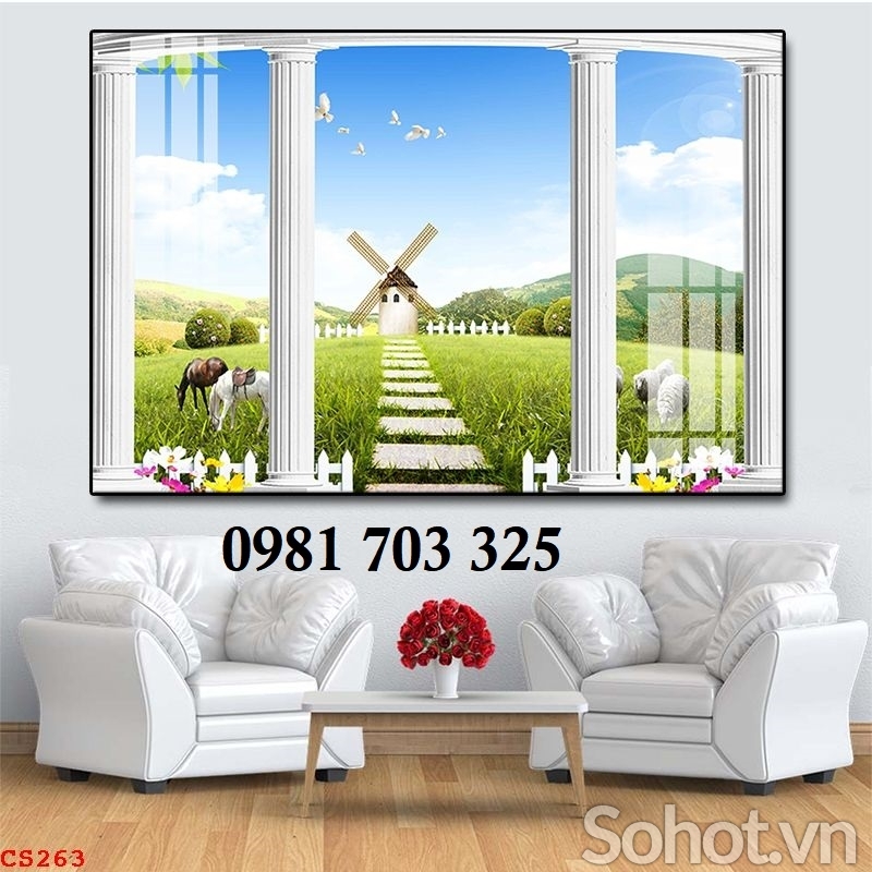 Tranh cửa sổ đẹp phong thủy