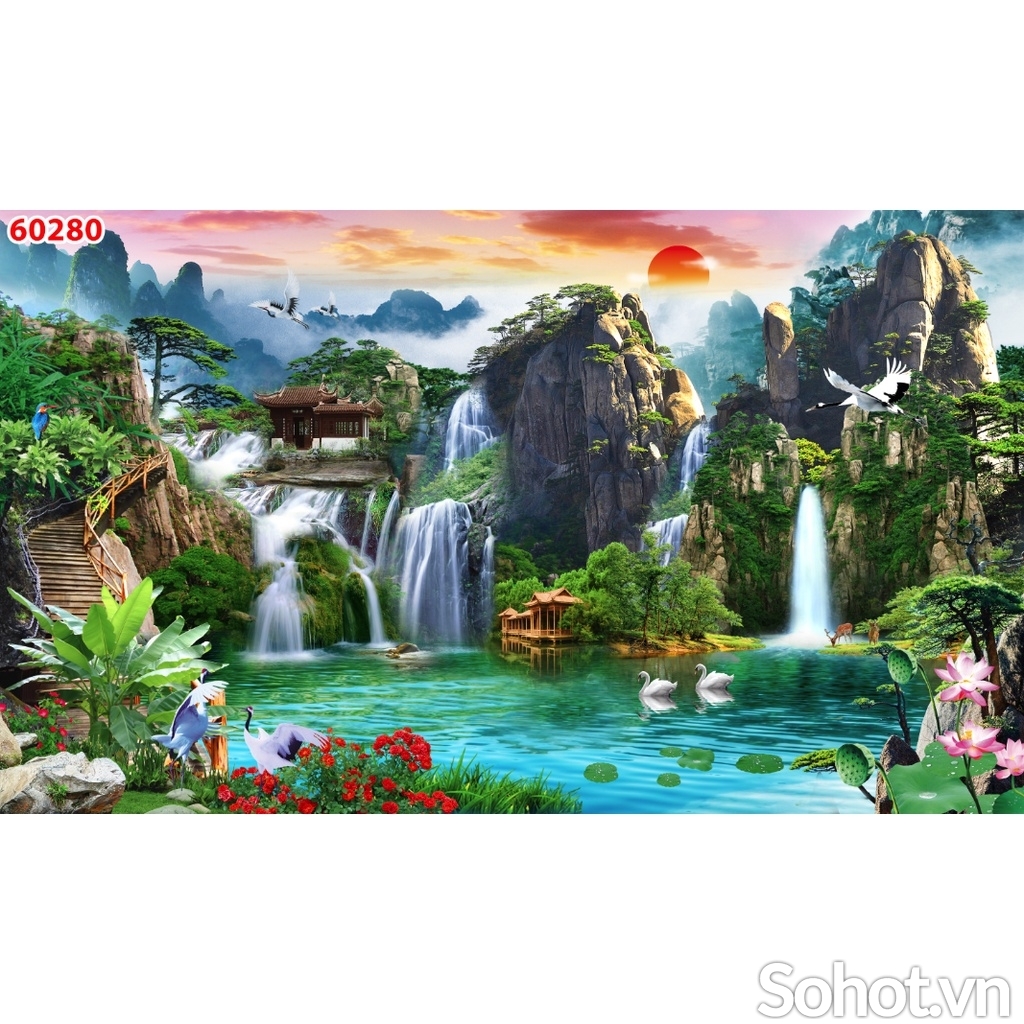 Tranh gạch 3d phong cảnh đồng quê - DCX779