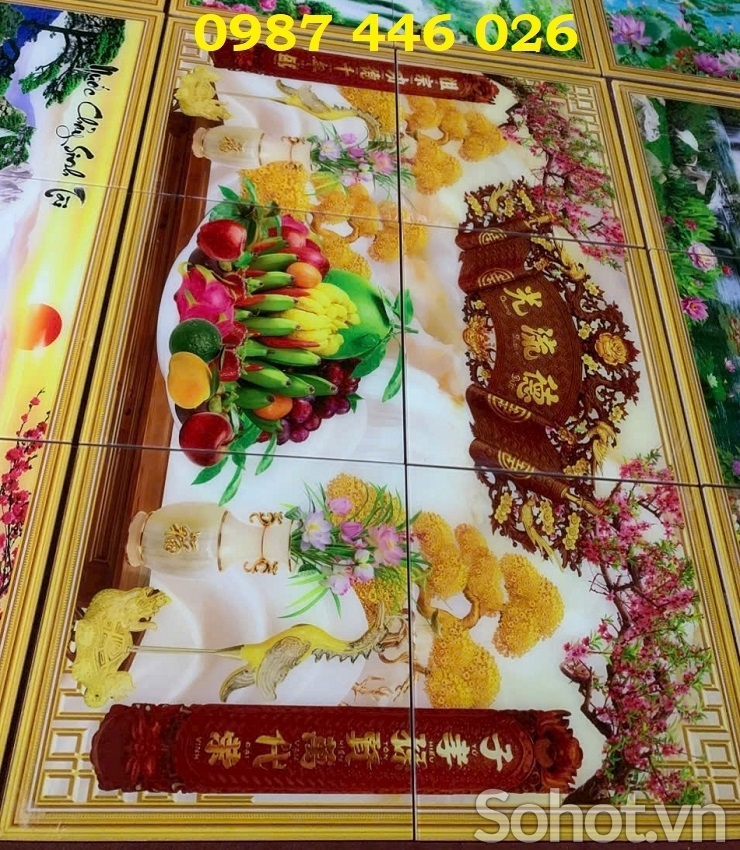 Tranh gạch men phòng thờ, ảnh thực tế