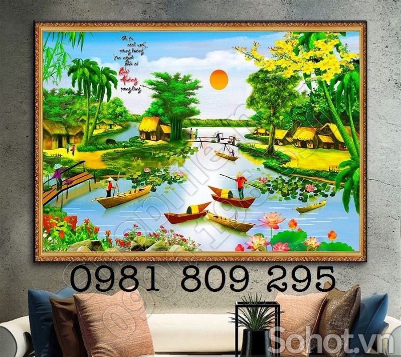 Gạch tranh làng quê