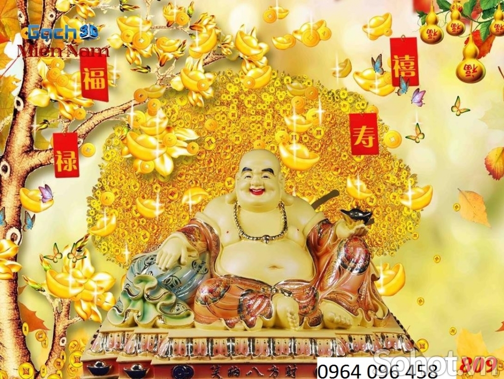 Tranh gạch phật di lặc 3d - HDCX33