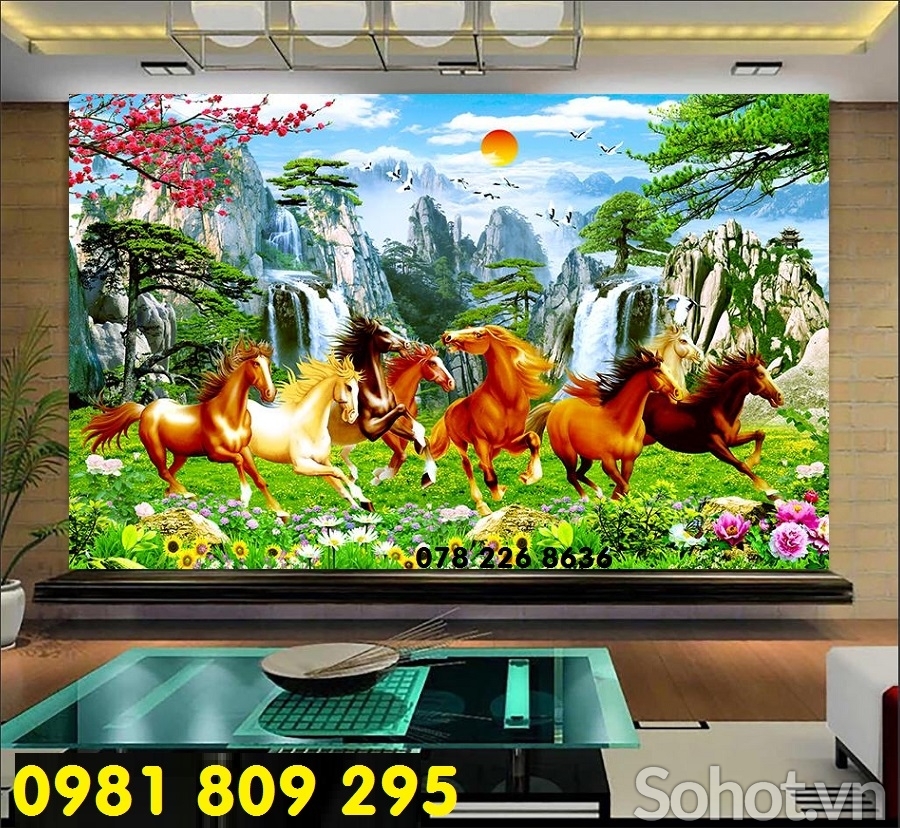 Mã đáo thành công 3d - gạch tranh 3d ngựa